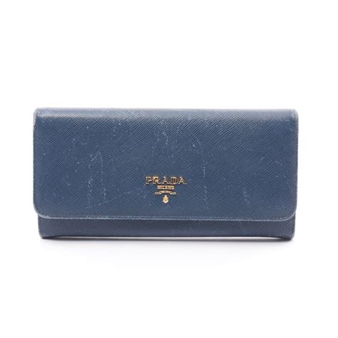 prada saffiano bifold wallet blue